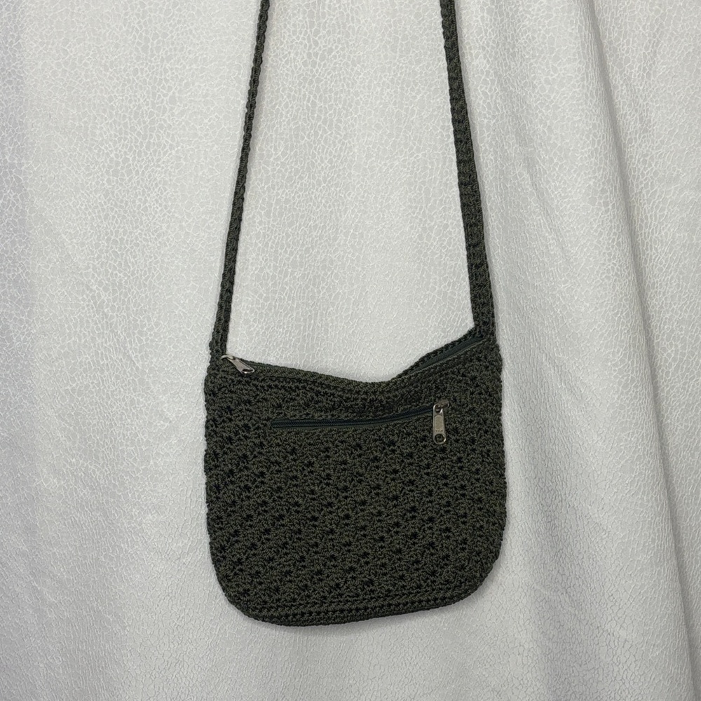 Island Planet Olive Green Crochet Crossbody Bag Boho Mini Purse